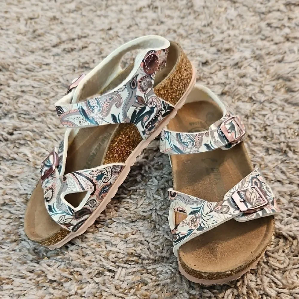 Birkenstock Pink Paisley Vegan Sandals Size 26
